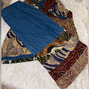 VNTG 2pc vintage Simply Heritage Collection Color Block  Maxi animal leopard Y2K